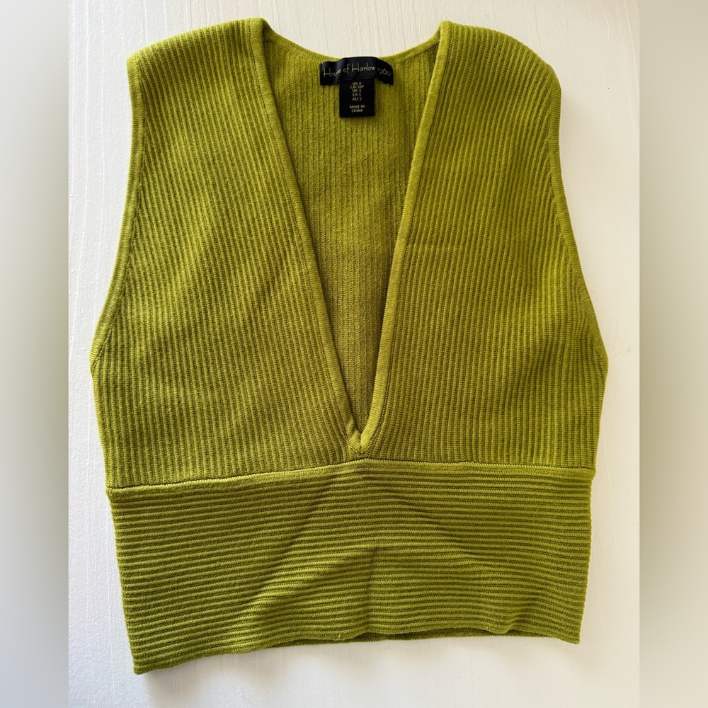 House of Harlow Plunging Green Fairytale Forest Top